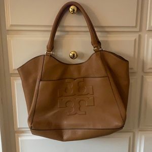 Tory Burch, brown pebbled leather handbag